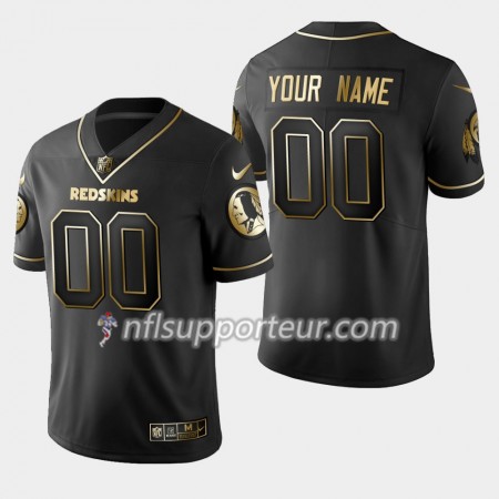 Maillot Homme Washington Redskins Personnalisé Nike Noir Golden Edition